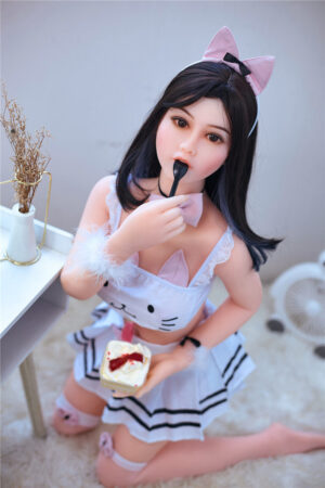 145 Cm Miseczka C Materiał TPE Czarne Włosy Słodkie Sex Doll