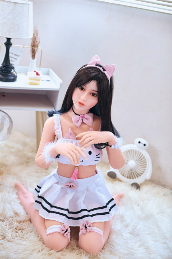 145 Cm Miseczka C Materiał TPE Czarne Włosy Słodkie Sex Doll - obrazek 6