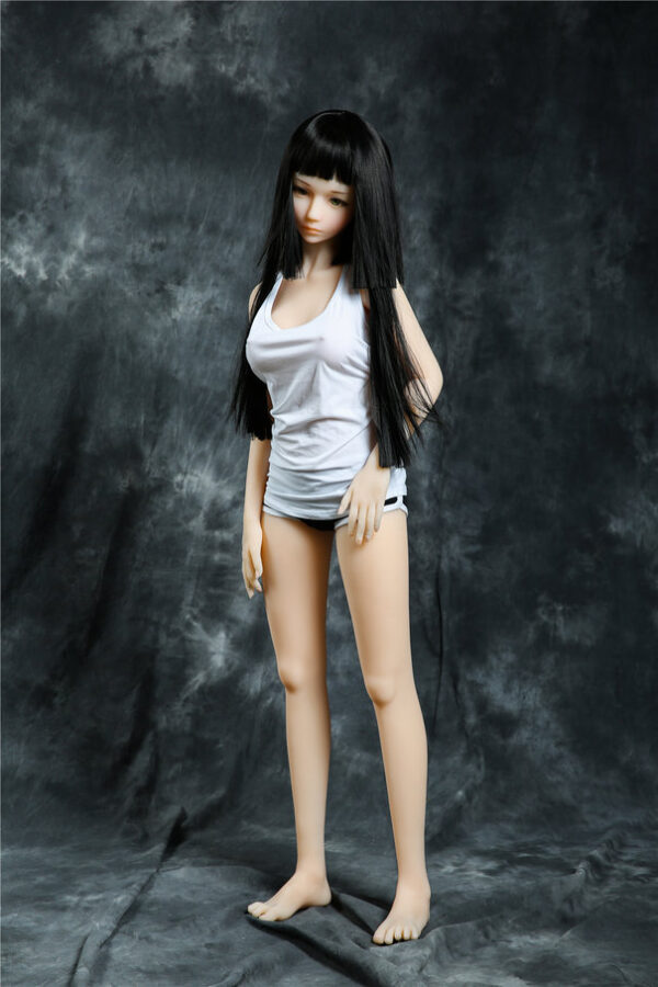 145Cm Miseczka C Materiał TPE Czarne Włosy Zielone Oczy Czułe Sex Doll - obrazek 2
