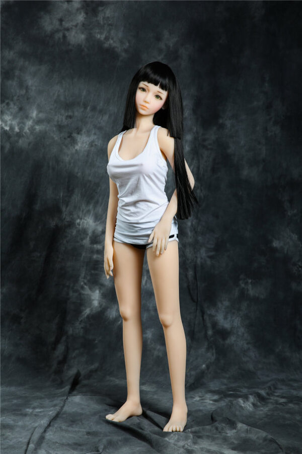 145Cm Miseczka C Materiał TPE Czarne Włosy Zielone Oczy Czułe Sex Doll - obrazek 3