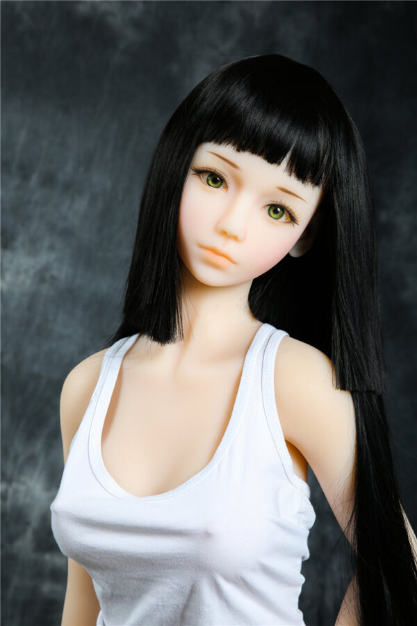 145Cm Miseczka C Materiał TPE Czarne Włosy Zielone Oczy Czułe Sex Doll - obrazek 4