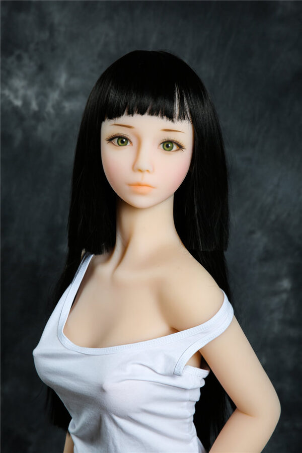 145Cm Miseczka C Materiał TPE Czarne Włosy Zielone Oczy Czułe Sex Doll