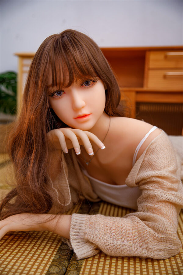 Realistyczna lalka miłości 158CM jasna skóra brązowe włosy stopy do stania TPE Sex Doll - obrazek 6
