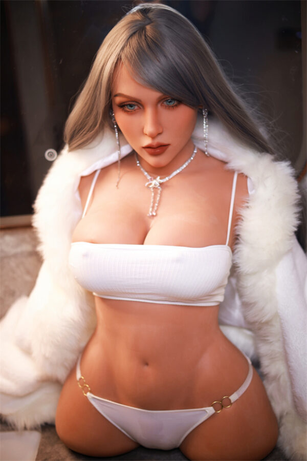 86cm Srebrno-szary kolor włosów E Cup Jelly Chest Sex Doll - obrazek 3
