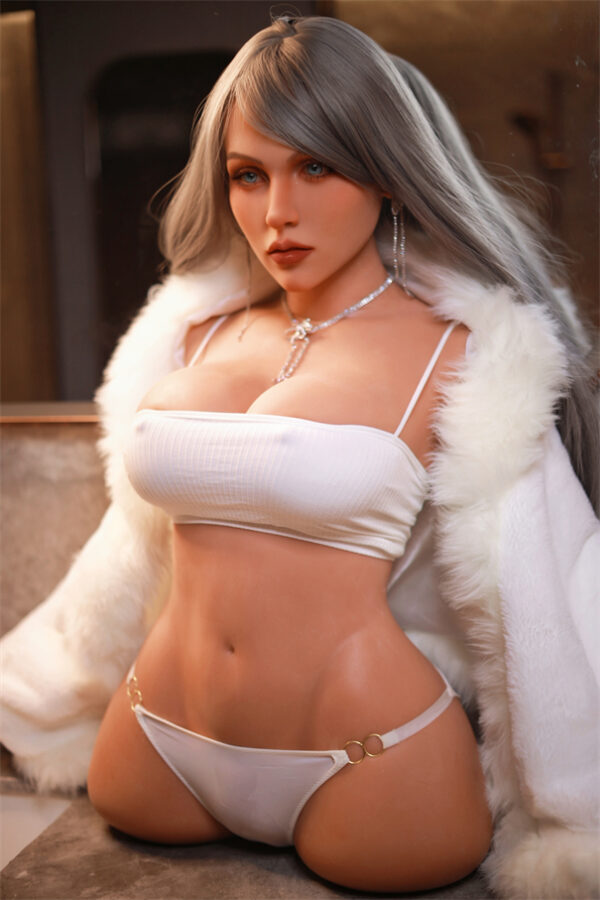86cm Srebrno-szary kolor włosów E Cup Jelly Chest Sex Doll