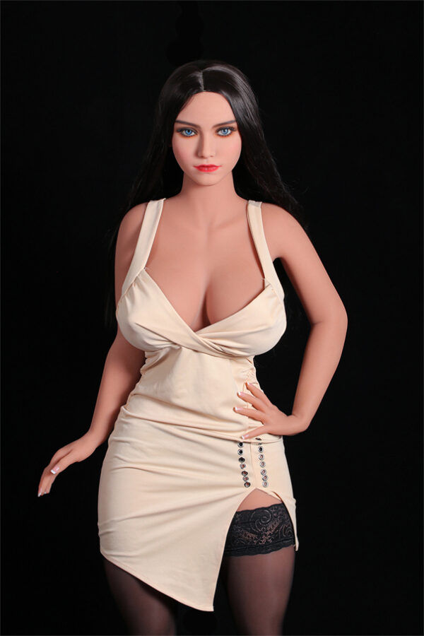 155cm Czarne Włosy Niebieskie Oczy H Cup Stojąca Noga Seks Lalka