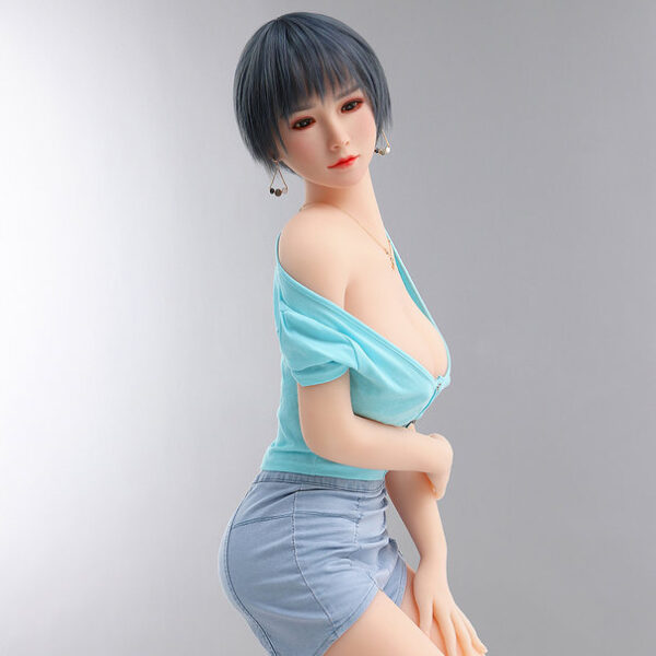 Miseczka D 158 cm, Mały Biust, Silikonowa Głowa, Niebieskie Włosy, Można Przeszczepić, Można Stosować na Biodra Sex Doll - obrazek 5