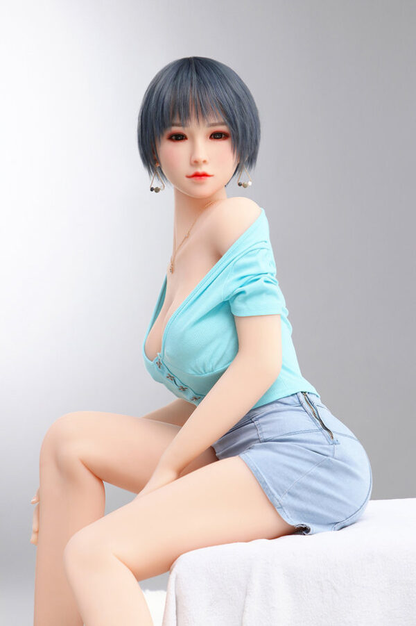 Miseczka D 158 cm, Mały Biust, Silikonowa Głowa, Niebieskie Włosy, Można Przeszczepić, Można Stosować na Biodra Sex Doll - obrazek 7